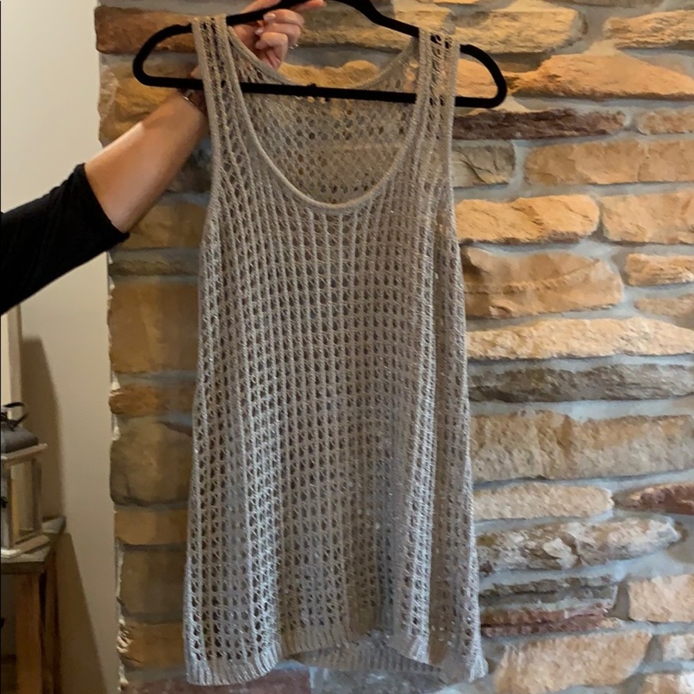 Crochet see through sweater tank